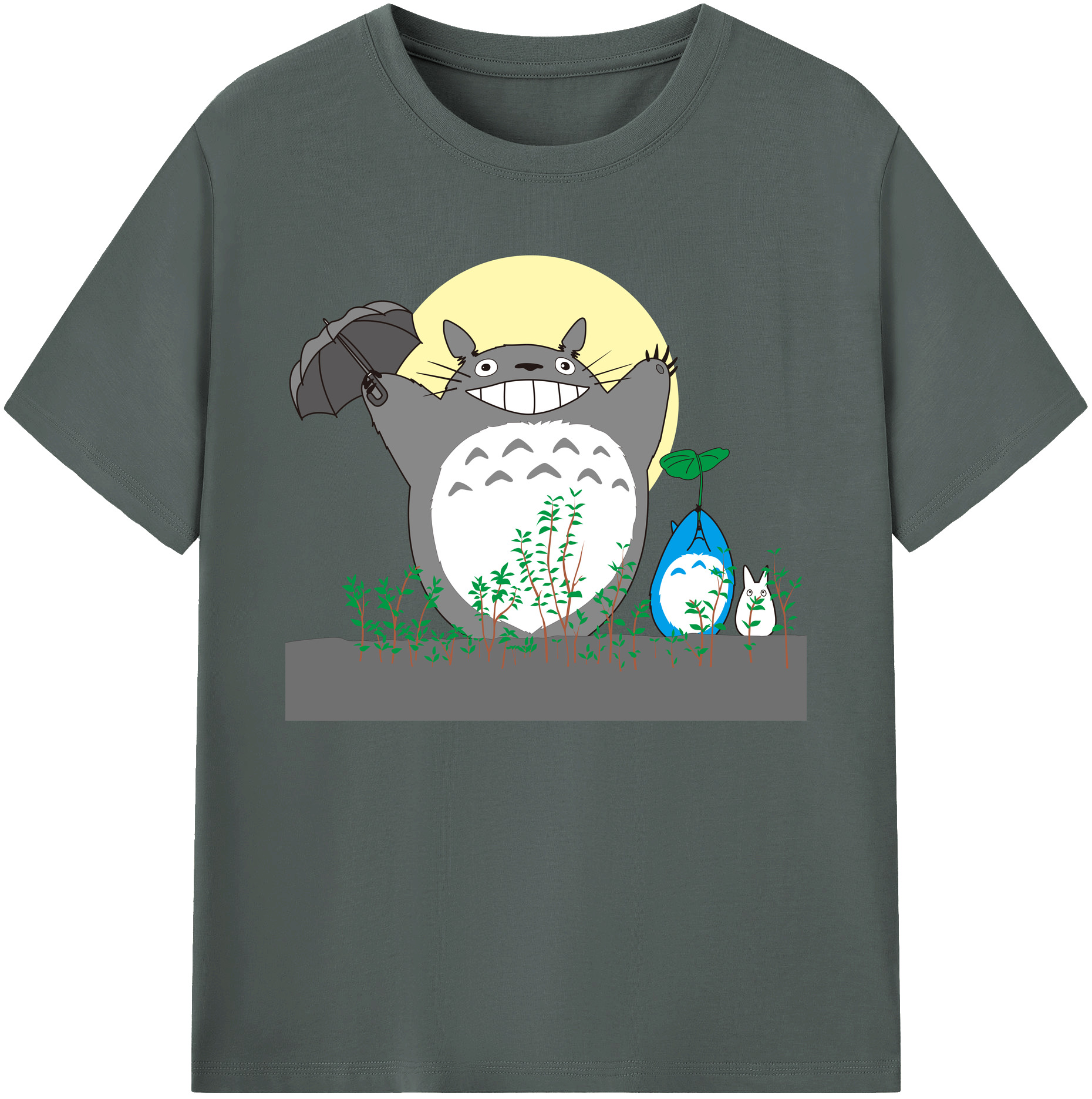 （画像用） となりのトトロ 草壁メイ 草壁サツキ My Neighbor Totoro Satsuki Kusakabe Mei Kusakabe 綿100％ メンズ半袖Tシャツ｜肌触りやわらか＆通気性